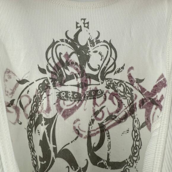 Key Closet Tank Top Size Extra Small NEW Zebra Ribbed Y2K Style 2000s Cotton USA - Picture 7 of 8